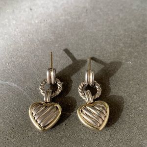 David Yurman heart dangling earrings